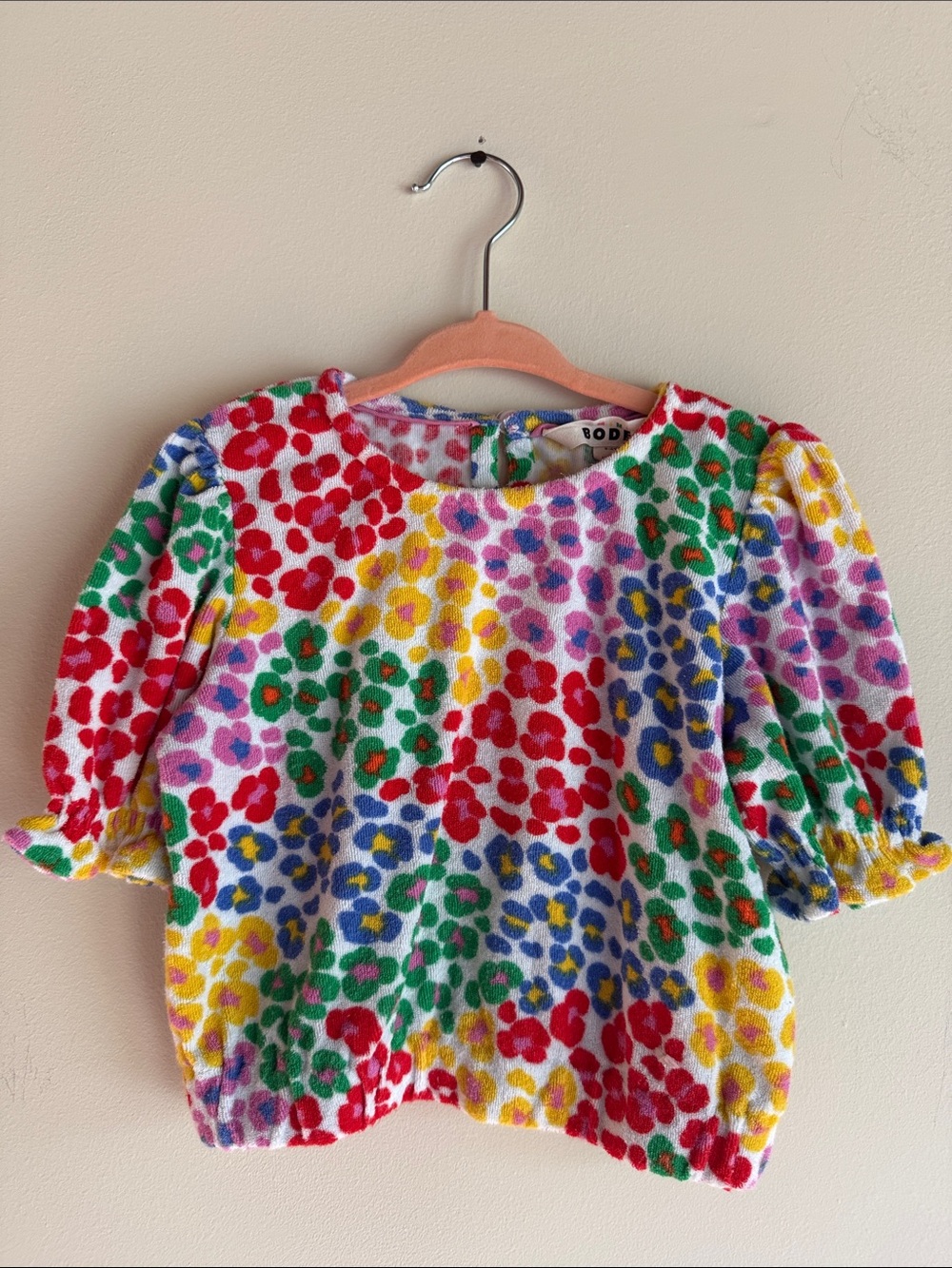 MINI BODEN Multicolor Floral Terry Pullover Top